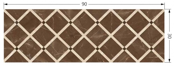 Плитка TABRIZ TILE Antigue Decor Brown Glossy 30x90 