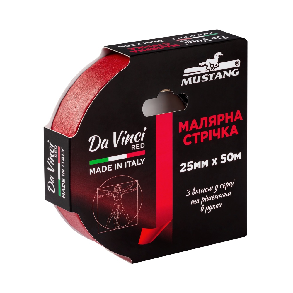 Стрічка малярна Mustang Da Vinci Red 25 мм x 50 м