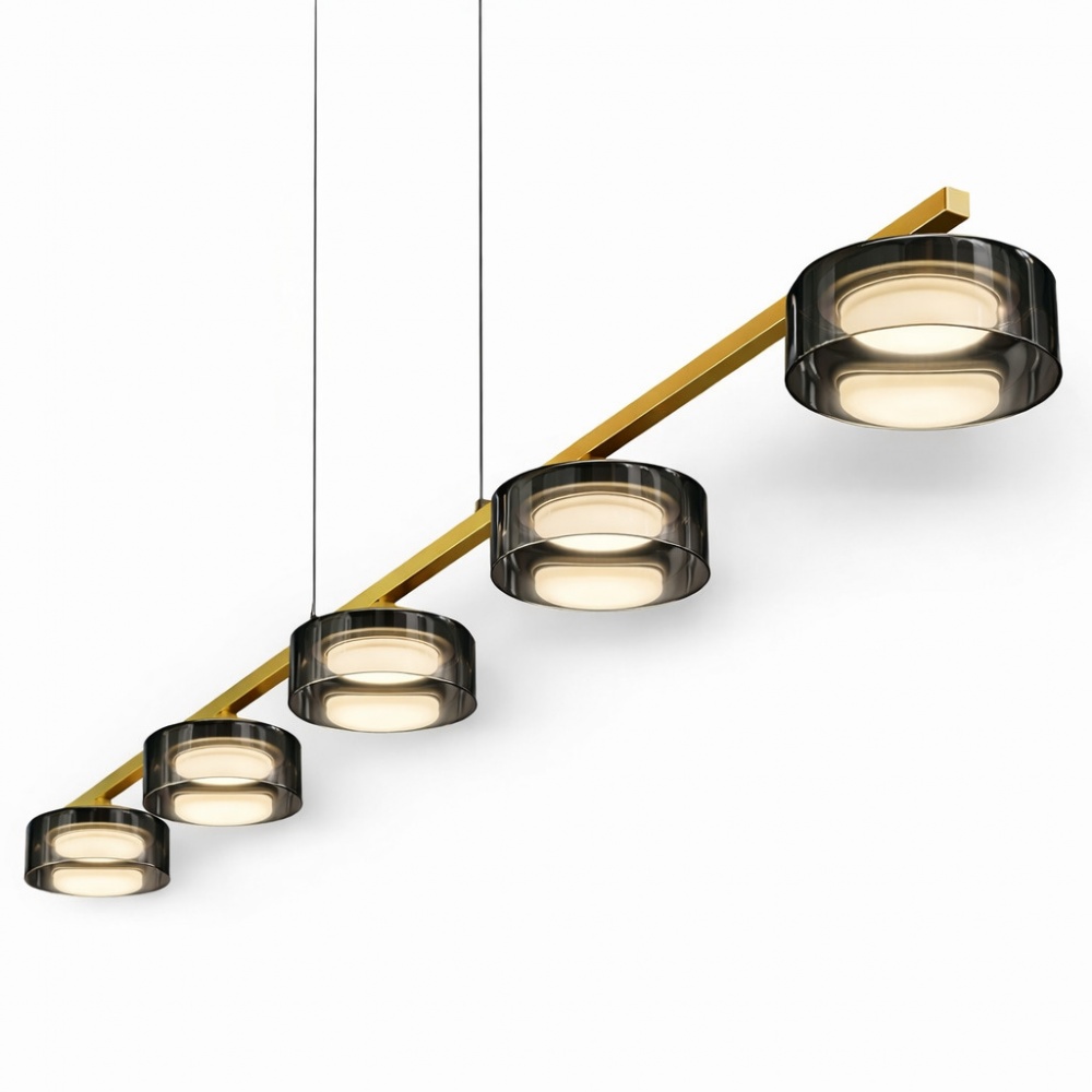 Люстра подвесная LIGHT SET DUSHA MS241-ZD5 5x12 Вт GX53 золотой/дымчатый