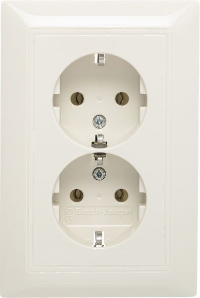 Розетка двойная с заземлением ABB Basic 55 2P+E 16 А 250 В без шторок кремовый 20-02;20-02 EUJ-92-507
