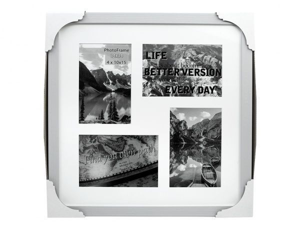 Фоторамка с паспарту SvitArt FKP-4-1913-7A 10x15 см светло-серый 