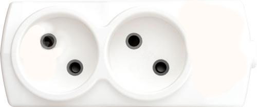 Колодка 16 А 230 В із заземленням 2 гн. білий 01261100-001200 