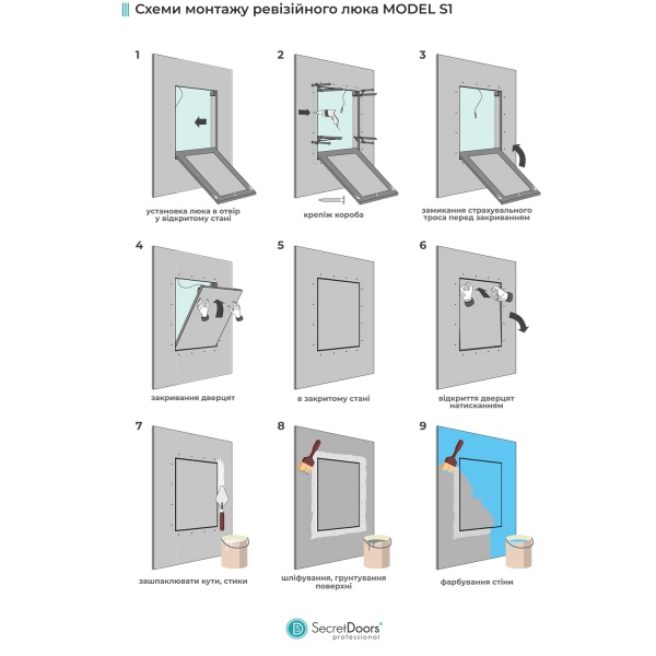 Ревізійний люк SecretDoors professional Model S1 600х600
