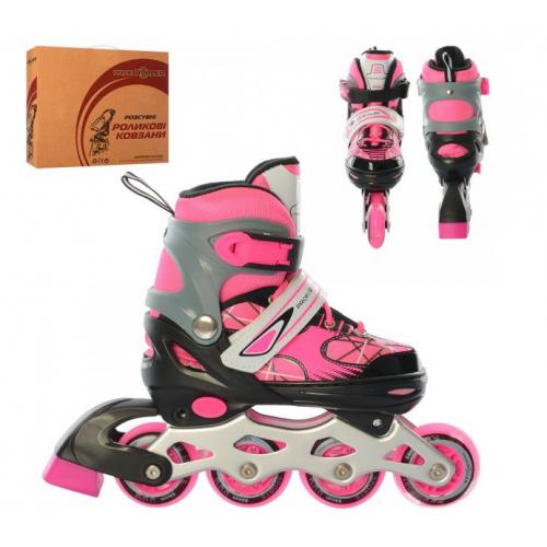 Роликові ковзани World Top Development розсувні A 4141-M-P р. 35-38 сіро-рожевий