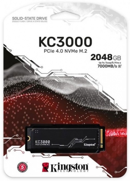 SSD-накопитель Kingston 2000GB M.2 PCI Express 4.0 x4 3D NAND (SKC3000D/2048G) 