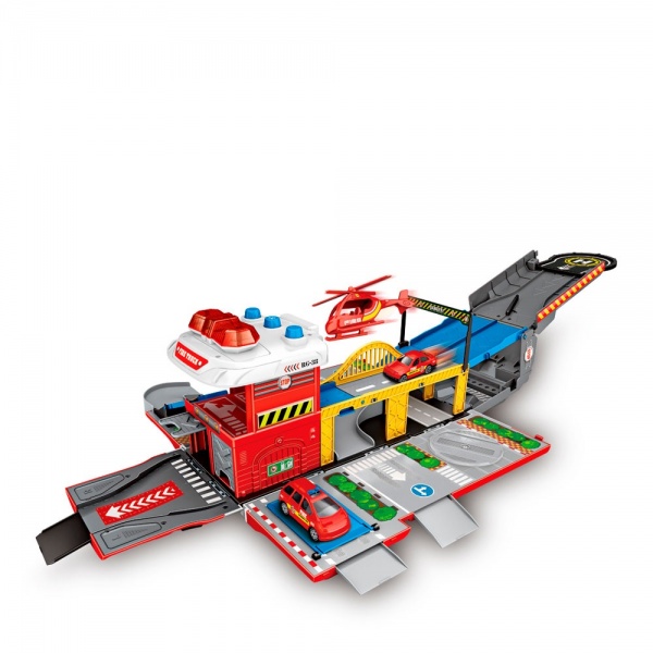 Ігровий набір транспорту Lunatik вантажівка трансформер гараж Пожежна (LNK-CDF0691) 978873