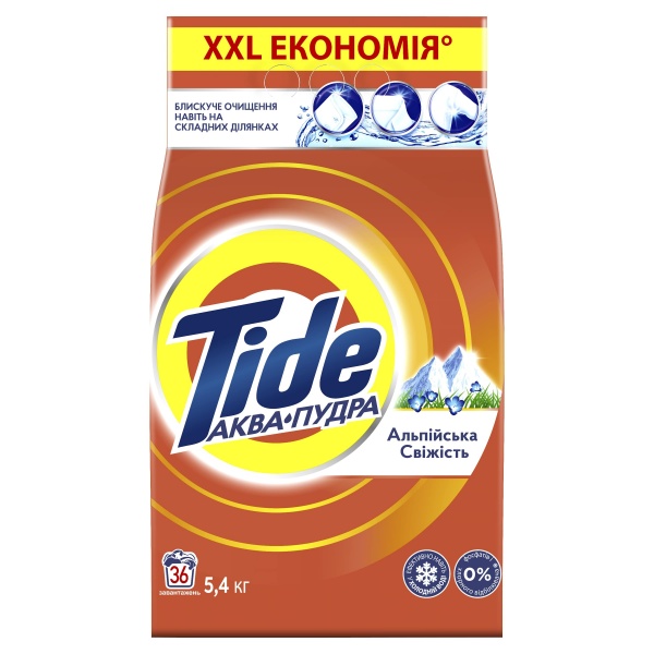 Порошок для машинной стирки Tide Аква-Пудра Альпийская свежесть 5,4 кг 