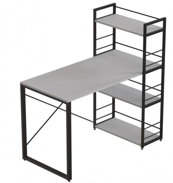 Стол письменный Коннект с этажеркой 1200x600x16 мм белый/черный 