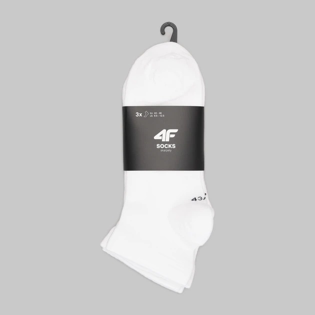 Шкарпетки 4F SOCKS CAS M440 (3pack) 4FWMM00USOCM440-10S р.43-46 білий 3 шт.