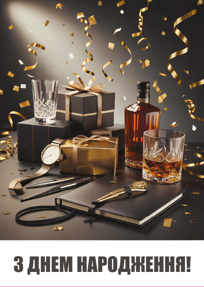 Листівка вітальна Happy Birthday (З Днем Народження)