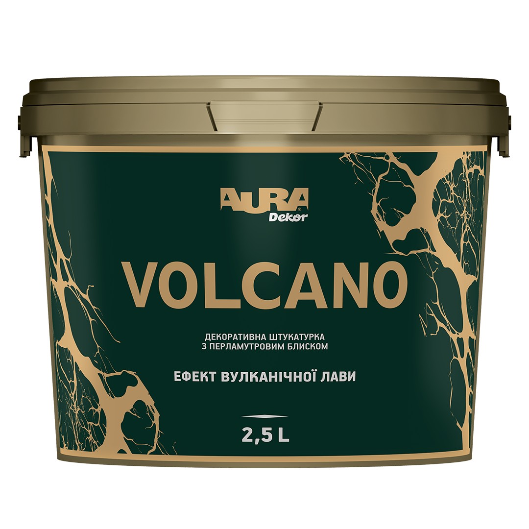 Декоративная штукатурка лава Aura® Volcano с перламутровым блеском 2,5 л /серебро — фото 1