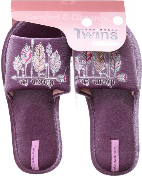 Капці домашні Twins велюрові HS-VL р. 36/37 ліловий 