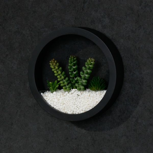 Декор настінний Nature круглий 20x20 см чорний 