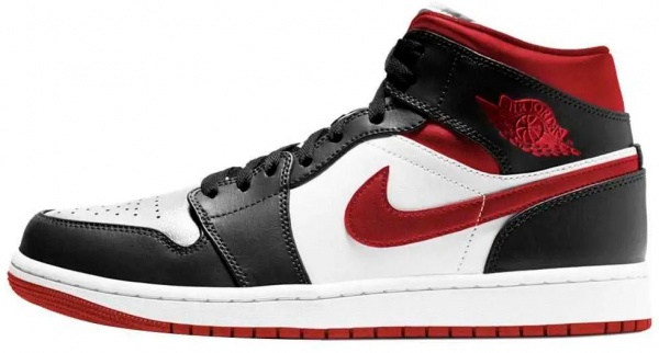 Кроссовки Jordan AIR JORDAN 1 MID 554724-122 р.US 10,5 черно-бело-красный