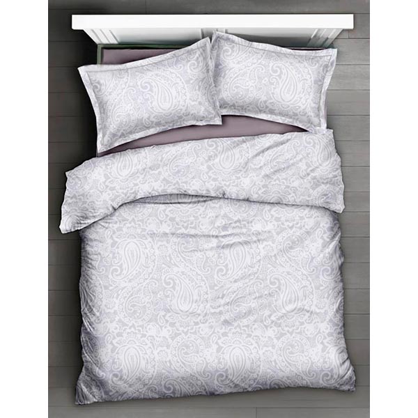 Комплект постільної білизни Mercy 2 сірий із білим La Nuit 