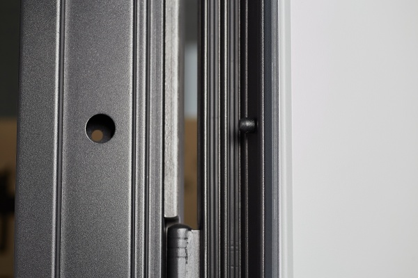 Двері вхідні Міністерство дверей Престиж 297 мармур темний / білий 2050x960 мм праві