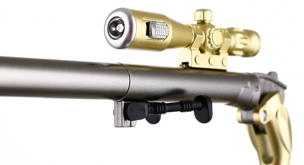 Ручка гелевая Винтовка желтая чернила синие 