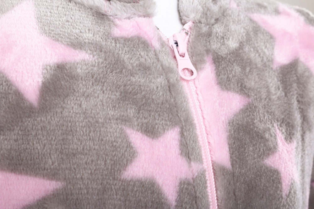 Кигуруми-пижама для девочек HW принт Звездочки р.98-104 коричневый/розовый 0347