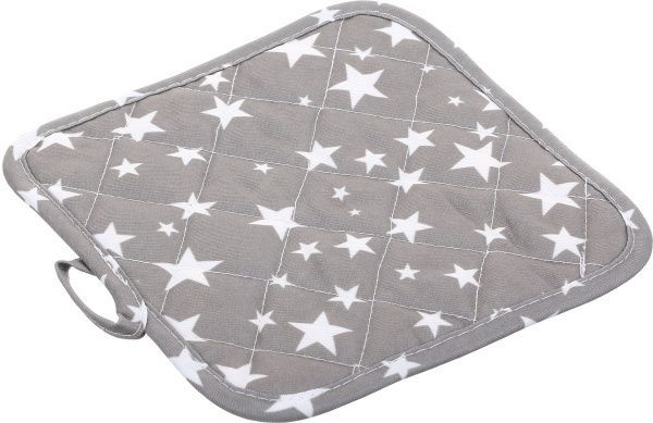 Набір кухонний Прихватка та рукавиця Зірки на сірому біло-сірий 