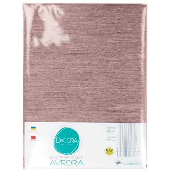 Штора Avrora 200x285 см коричнево-розовый Decora textile