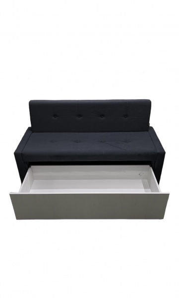 Диван кухонный Титан 1560х645/1170х820 мм дуб крафт белый / синий 