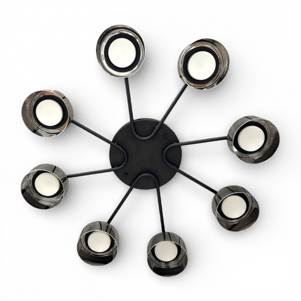 Люстра потолочная LIGHT SET DUSHA MS228 8x12 Вт GX53 черный/дымчатый