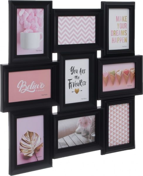 Рамка для фото 9 штук 10x15 см черный 