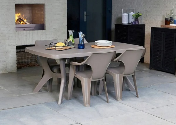 Стол пластиковый Keter BALTIMORE 100x177 см капучино 228343