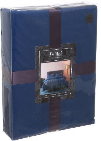 Комплект постільної білизни Mono blue D двоспальний синій La Nuit 