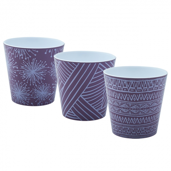 Алеана Деко зі вставкою з декором Етно 13,0х12,5 см круглий 1,1 л фіолетовий (114040) 