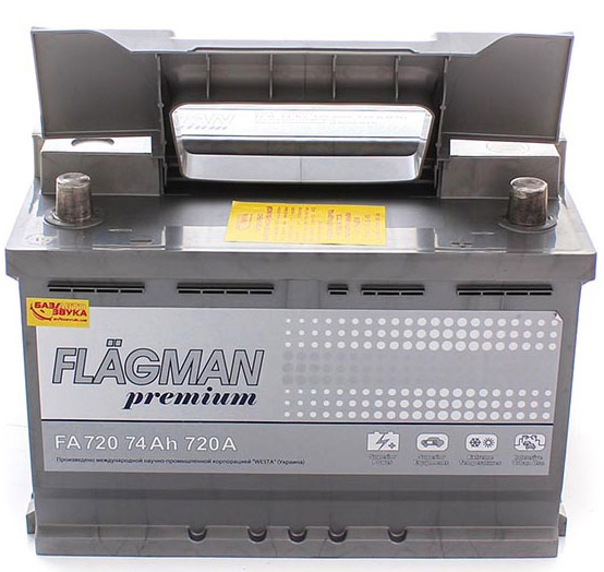 Аккумулятор автомобильный Flagman 6СТ-74 АзЕ Premium 74Ah 720A 12V «+» справа