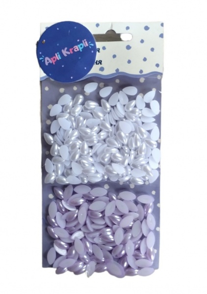 Набор для творчества полубусины сиреневые и белые АпліКраплі