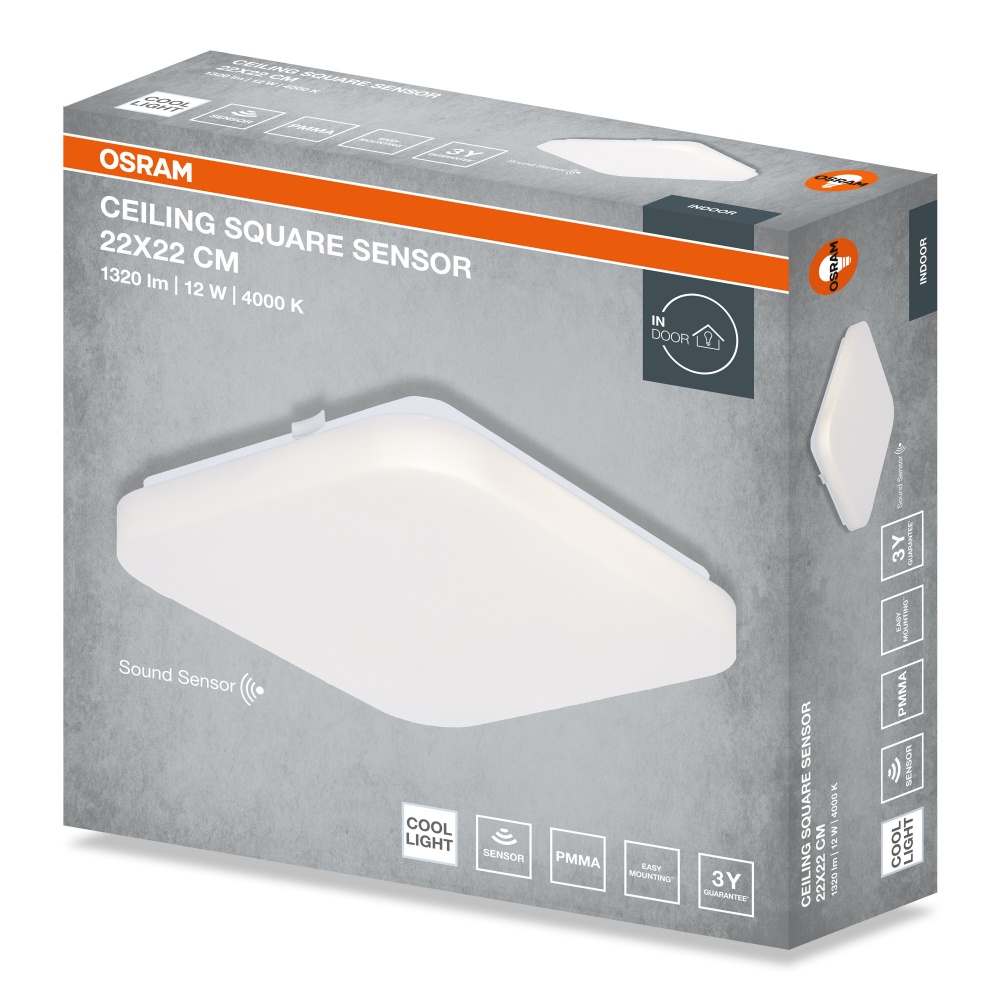Светильник светодиодный Osram 12 Вт 4000 K CEILING SQUARE SEN IP20