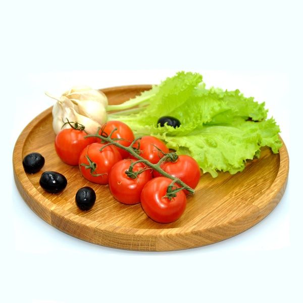 Дошка сервірувальна кругла мала 19 см бук 