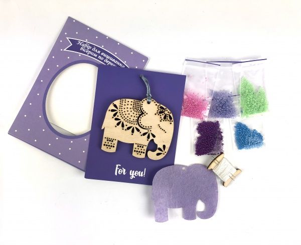 Набір для творчості Вишивання бісером по дереву Слон Аплі-Краплі 