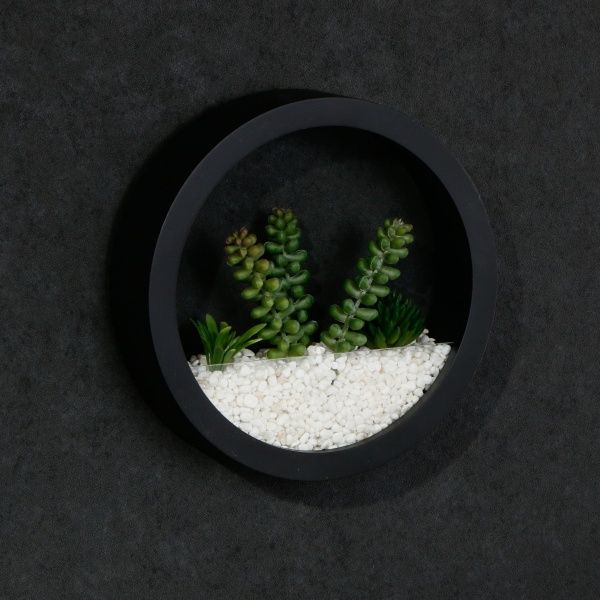 Декор настінний Nature круглий 20x20 см чорний 