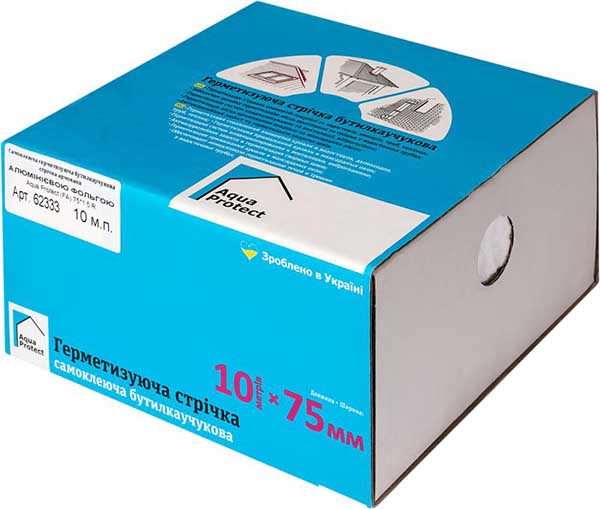 Лента герметизирующая Aqua Protect бутилкаучуковая LT/FA 75 мм x 10 м серая