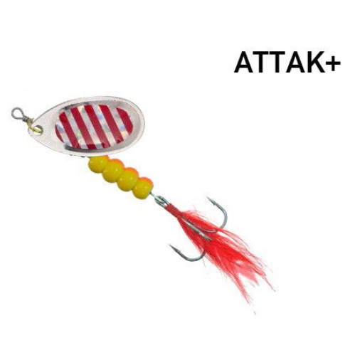 Блесна-вертушка Fishing ROI 13 г Attak Plus 34 red stripes