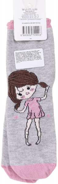 Носки для девочек ARTI 200145 р.7-8 серый 