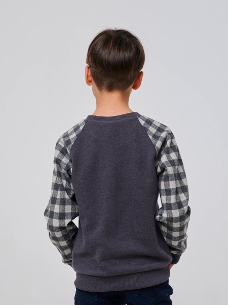 Джемпер для хлопчика Smil р.140 сірий в клітинку 116580 