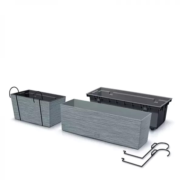 Ящик балконний Prosperplast FURU Case W навісний 400 мм сірий прямокутний (57949-422) 