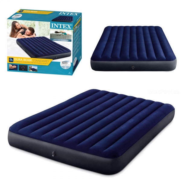 Кровать надувная Intex 203x152 см синий 64759