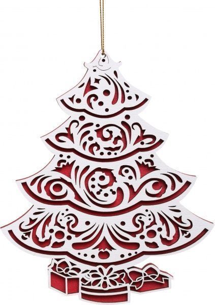 Підвіска Ялинка з подарунками 16 см 