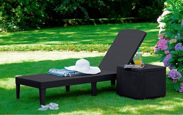 Шезлонг раскладной Curver Jaipur коричневый 58,2x187,5 см 