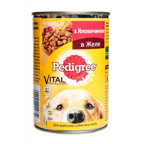 Корм Pedigree с говядиной в желе 400 г 