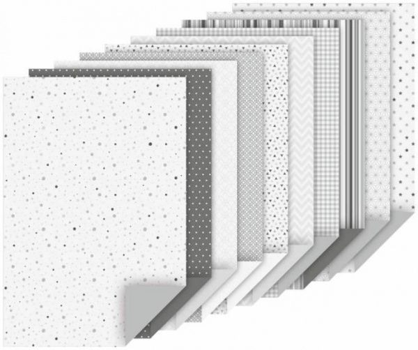 Набір дизайнерського паперу сірий матовий 20 шт А4 (21х29,7 см) 100-220г/м2 Heyda