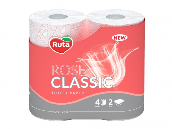 Туалетная бумага Ruta Classic Rose двухслойная 4 шт.
