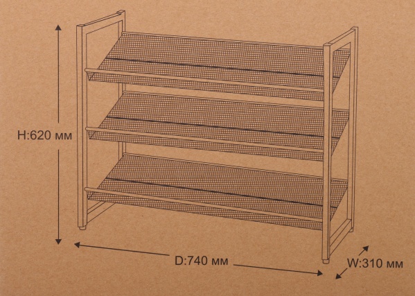 Підставка для взуття 3 рівня SO04343 310x740x620 мм чорний 