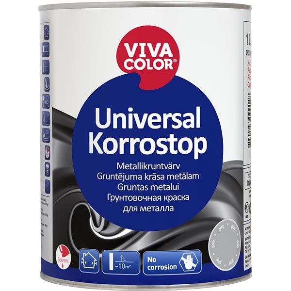 Фарба-грунт Vivacolor Universal Korrostop сіра 1 л