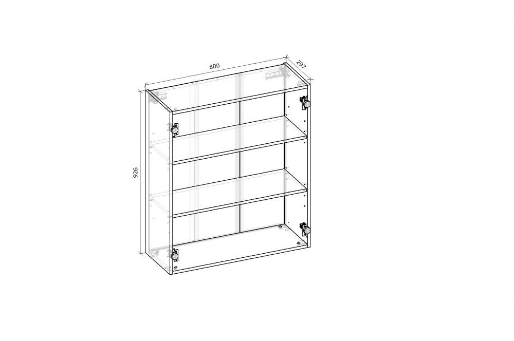 Шкаф верхний Грейд Оптимум 800x926x297 мм фунго